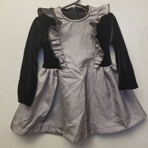 Toddler girl velvet ruffled dress size 3 (B3)